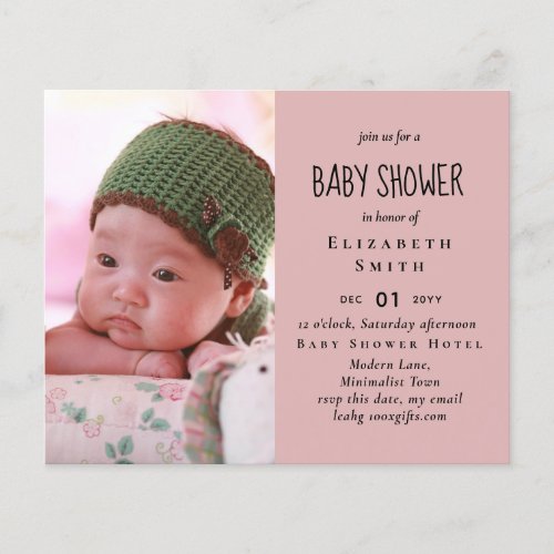 BUDGET Photo Baby Shower Announcement Thank You Flyer