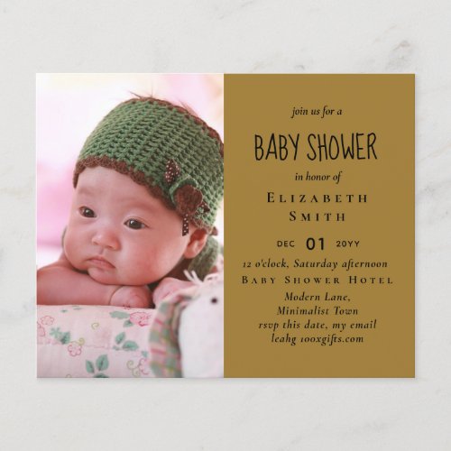 BUDGET Photo Baby Shower Announcement Thank You Flyer
