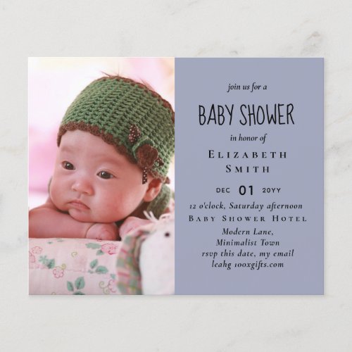 BUDGET Photo Baby Shower Announcement Thank You Flyer