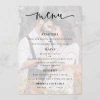 Budget Photo Background Script Wedding Menu Card