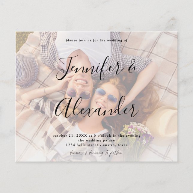 Budget Photo & Big Names Horizontal Photo Wedding Flyer (Front)