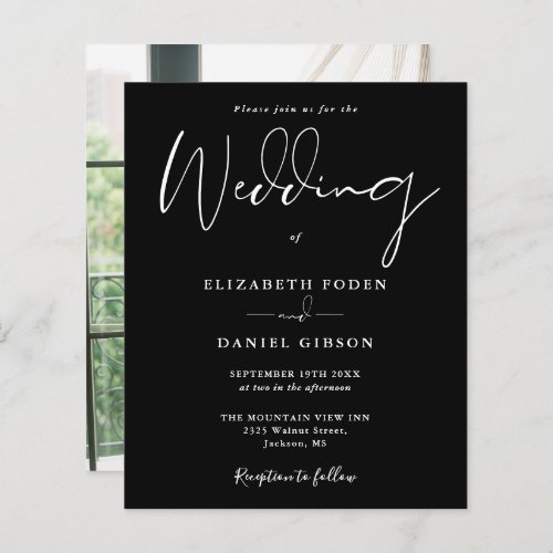 Budget Photo Black And White Wedding Invitation