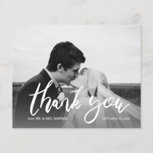 Budget Photo Black & White Calligraphy 2 Thank You Flyer