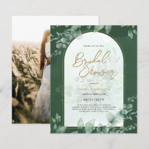 Budget Photo Bridal Shower Invitation Rustic Leaf