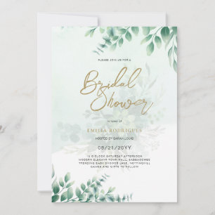 Budget Photo Bridal Shower Invitation Rustic Leaf