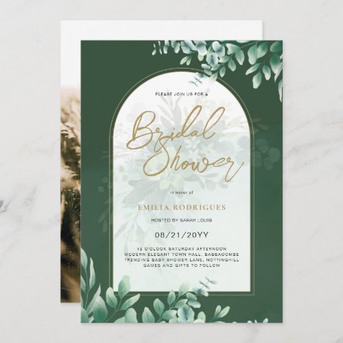 Budget Photo Bridal Shower Invitation Rustic Leaf