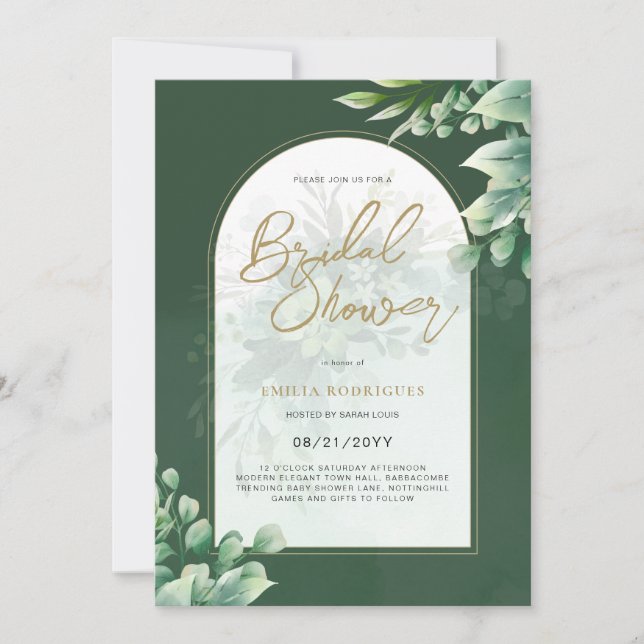 Budget Photo Bridal Shower Invitation Rustic Leaf (Front)