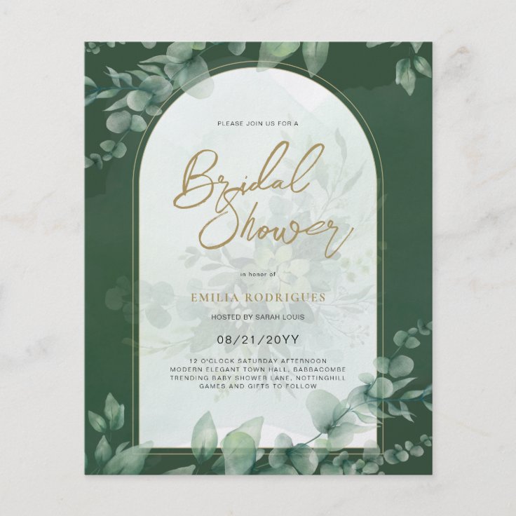 Budget Photo Bridal Shower Invitation Rustic Leaf Flyer Zazzle