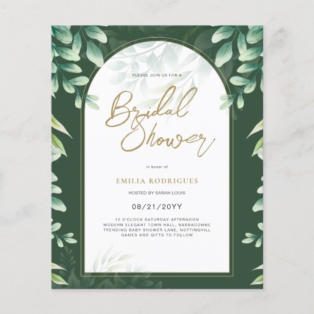 Budget Photo Bridal Shower Invitation Rustic Leaf Flyer (Front)