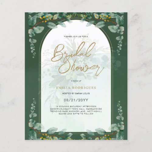 Budget Photo Bridal Shower Invitation Rustic Leaf Flyer