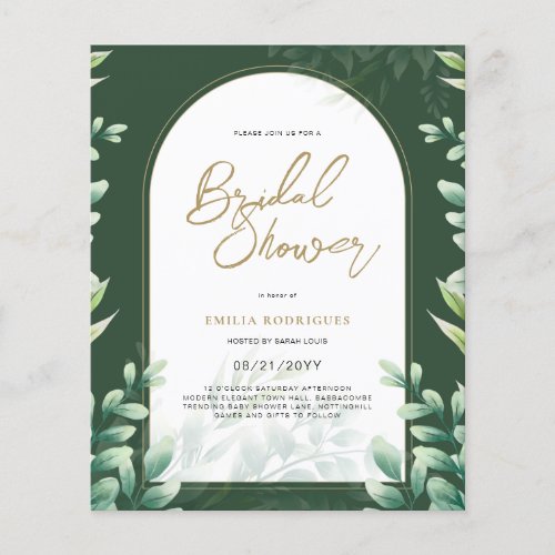 Budget Photo Bridal Shower Invitation Rustic Leaf Flyer