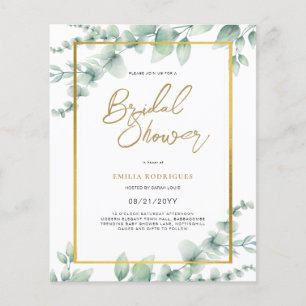 Budget Photo Bridal Shower Invitation Rustic Leaf Flyer