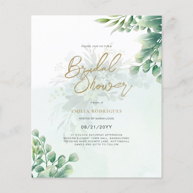 Budget Photo Bridal Shower Invitation Rustic Leaf Flyer (Front)