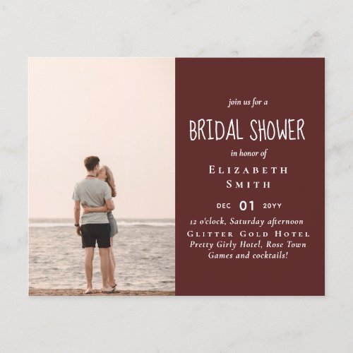 BUDGET PHOTO Bridal Shower Wedding Engagement Flyer