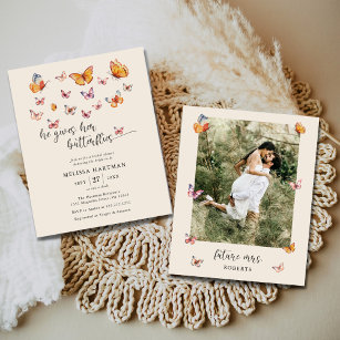 Budget Photo Butterflies Bridal Shower Invitation Flyer