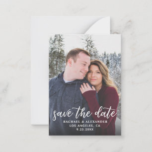Budget Photo & Calligraphy 2B Darker V Save Date Note Card