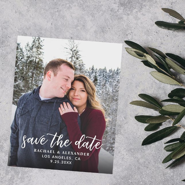Budget Photo Calligraphy 2B Darker V Save the Date Flyer (Creator Uploaded)