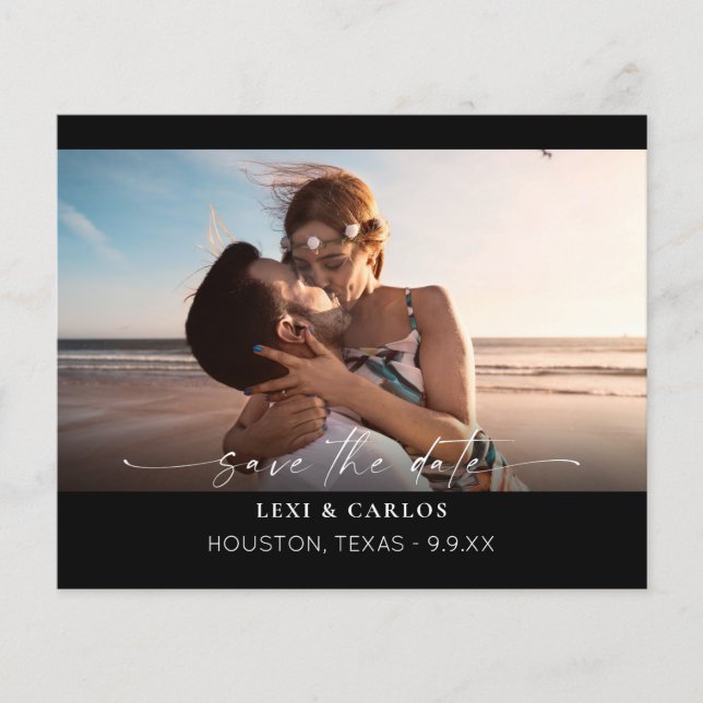 Budget Photo & Calligraphy 3 Mod Save the Date Flyer (Front)