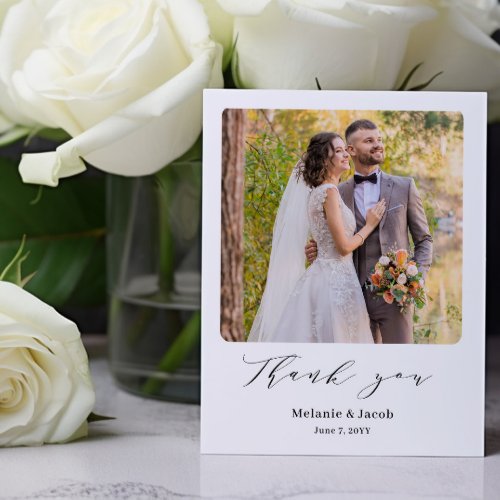 Budget Photo Calligraphy Wedding Thank you Cards