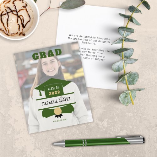 Budget Photo Cap Green Gold 2022 Graduation