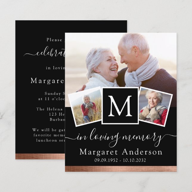 BUDGET Photo Celebration of Life Invitation (Front/Back)