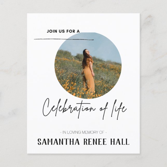 Budget Photo Celebration of Life Invitation (Front)