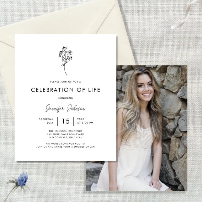 Budget Photo Celebration of Life Invitation (Creator Uploaded)