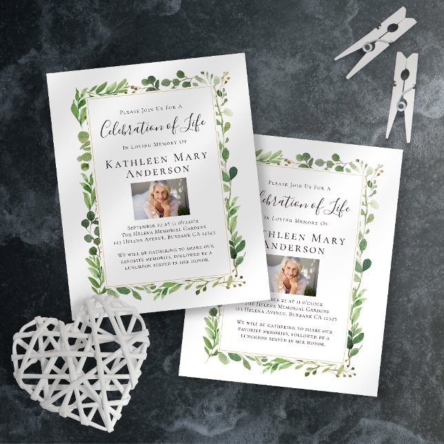 BUDGET Photo Celebration of Life Invitation (Creator Uploaded)