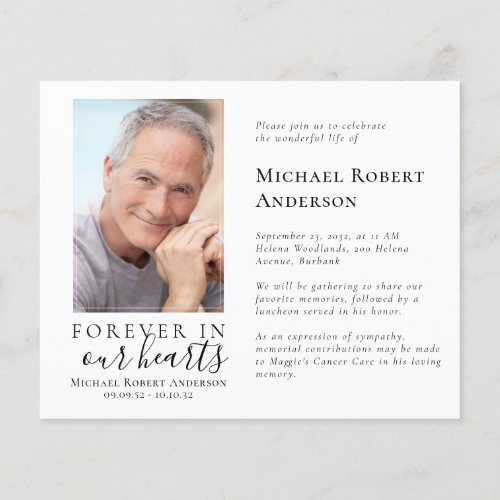 BUDGET Photo Celebration of Life Invitation