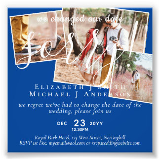 Budget PHOTO Change of Plans New Date Postponed Print
