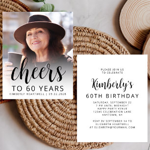 Budget Photo Cheers Black Script 60th Birthday