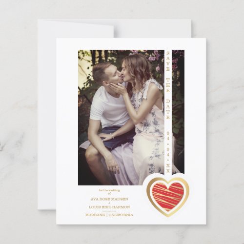 Budget Photo Chic Elegant Red  Gold Heart