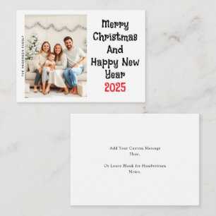 Budget Photo Christmas and Happy New Year Holiday Note Card