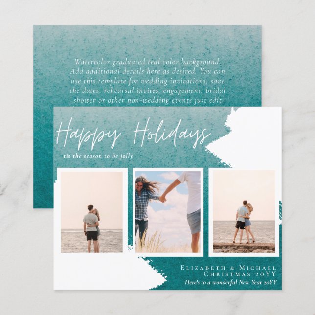 BUDGET PHOTO CHRISTMAS CARDS - Photo Collage Urban (Front/Back)