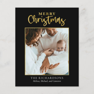 Budget Photo Christmas Gold Foil Modern Card