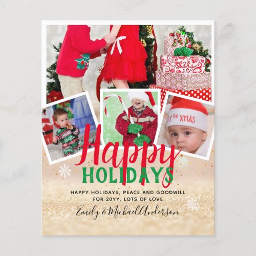 BUDGET Photo Christmas Holidays Cards _ Collage Flyer