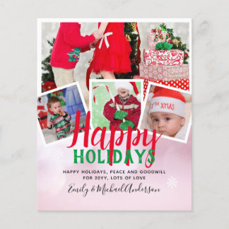 BUDGET Photo Christmas Holidays Cards - Collage Flyer