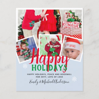BUDGET Photo Christmas Holidays Cards - Collage Flyer