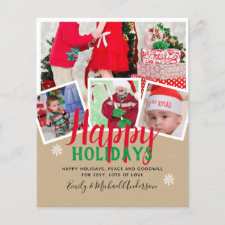 BUDGET Photo Christmas Holidays Cards - Collage Flyer