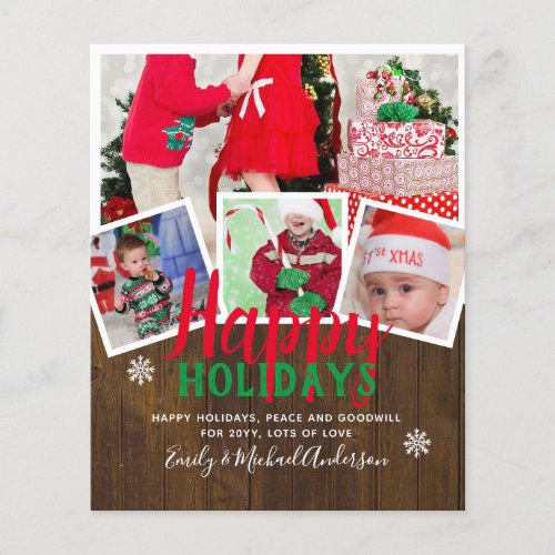 BUDGET Photo Christmas Holidays Cards _ Collage Flyer