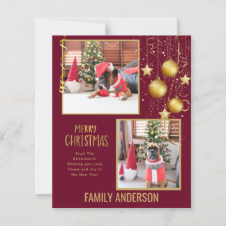 BUDGET PHOTO Christmas or Holidays Card Gold Text