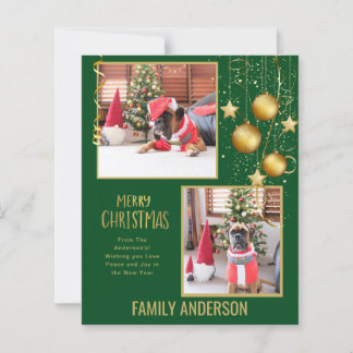 BUDGET PHOTO Christmas or Holidays Card Gold Text