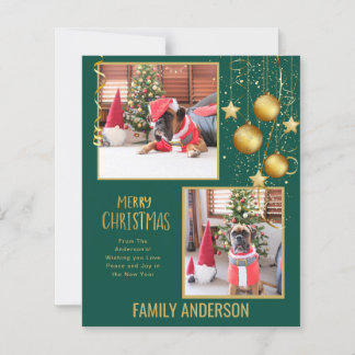 BUDGET PHOTO Christmas or Holidays Card Gold Text