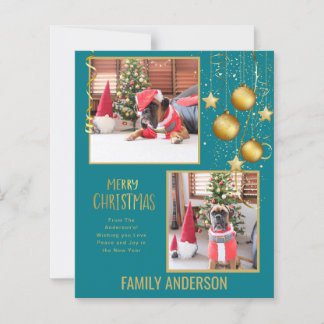 BUDGET PHOTO Christmas or Holidays Card Gold Text