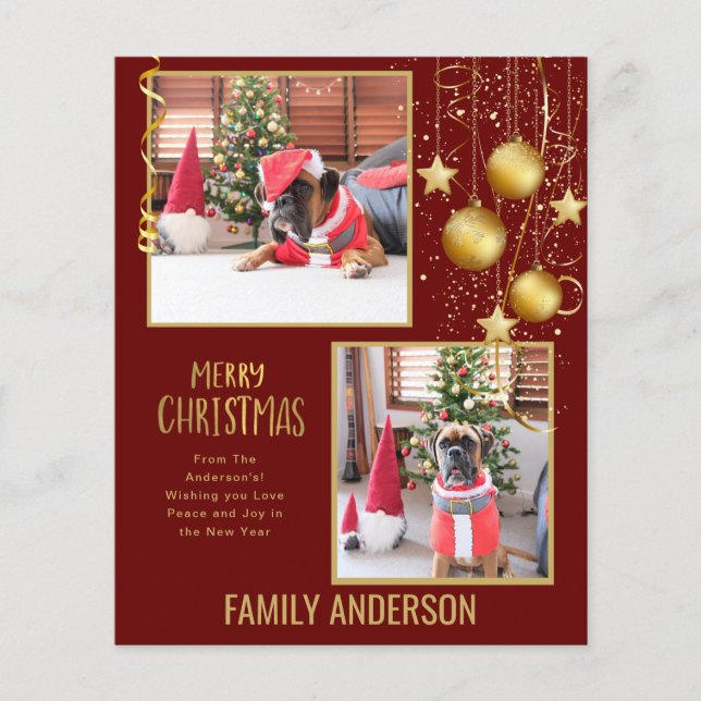 BUDGET PHOTO Christmas or Holidays Card Gold Text Flyer (Front)
