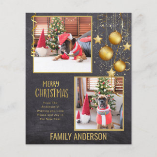 BUDGET PHOTO Christmas or Holidays Card Gold Text Flyer