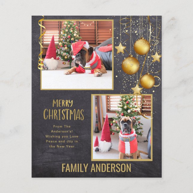 BUDGET PHOTO Christmas or Holidays Card Gold Text Flyer (Front)