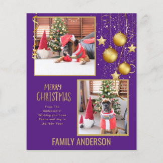 BUDGET PHOTO Christmas or Holidays Card Gold Text Flyer