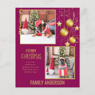 BUDGET PHOTO Christmas or Holidays Card Gold Text Flyer