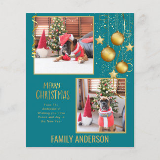 BUDGET PHOTO Christmas or Holidays Card Gold Text Flyer